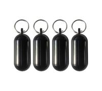 FSSTUD Lot de 4 porte-clés flottants ovales en plastique pour sports nautiques - Étanches - Pour sports de plein air - Noir