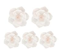 FSSTUD Lot de 5 grandes fleurs en papier crépon pour fête prénuptiale, fête de mariage, fleurs en papier à suspendre au mur, fête prénatale