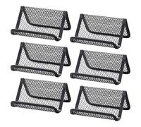 FSSTUD Lot de 6 porte-cartes de visite en maille métallique noir pour petite carte postale