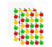 FSSTUD Lot de 600 autocollants en forme de pomme rouge, vert, jaune - Autocollants de récompense pour enseignants - Autocollants décoratifs pour encouragement - Étiquettes autocollantes pour la