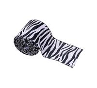 FSSTUD Ruban imprimé zèbre 5 m de large - Bord métallique noir et blanc - Parfait pour emballage cadeau, décoration de fête, anniversaire, fête des mères, Saint-Valentin, Pâques