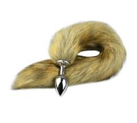 FST Petite Taille Plug Anal en Acier Inoxydable avec Queue de Renard Sauvages, Anal Sex Toys Queue, Plug Anal Anal Stimulateur pour Femme