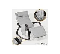 FST20-HG Eponge plus épais!! Fauteuil à bascule berçante relax avec pochette latérale amovible, Rocking Chair Bouleau Flexible