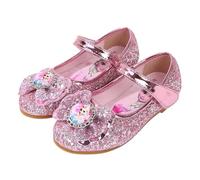 FStory&Winyee Fille Enfant Chaussures Plates Costume Reine des Neiges Confortable Antidérapant Paillettes Brillantes Chaussures Princesse Elsa Noël Halloween Mascarade Cadeaux de Noël,Rosa,29