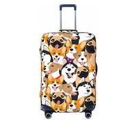 Fsugnioe Housse de protection élastique en forme de tête de chat pour valise de 48,3 à 81,3 cm, Jolis chiens., Medium