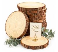 FSWCCK Lot de 16 tranches de bois rondes pour centres de table, décoration de mariage rustique, loisirs créatifs, décoration de fête prénatale (13 à 14 cm)