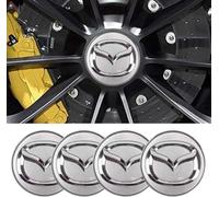 FSWEOKL 4 Pièces Autocollants Cache Moyeu pour Mazda 2 Hybrid 2024 2025 50MM, Capuchons Garniture Moyeu Central Roue Autocollants Voiture Accessoires,B