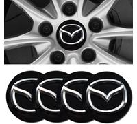FSWEOKL 4 Pièces Autocollants Cache Moyeu pour Mazda CX-30 2019-2023 2024 50MM, Capuchons Garniture Moyeu Central Roue Autocollants Voiture Accessoires,A