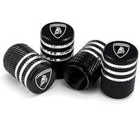 FSWEOKL 4 Pièces Bouchon de Valve de Pneu pour Lamborghini Countach LPI 800-4, Capuchon Anti-Poussière Étanche Résistant à la Corrosion à Joint,Black