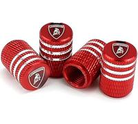 FSWEOKL 4 Pièces Bouchon de Valve de Pneu pour Lamborghini Countach LPI 800-4, Capuchon Anti-Poussière Étanche Résistant à la Corrosion à Joint,Red