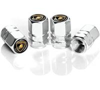 FSWEOKL 4 Pièces Bouchon de Valve de Pneu pour Lamborghini Countach LPI 800-4, Capuchon Anti-Poussière Étanche Résistant à la Corrosion à Joint,Sliver