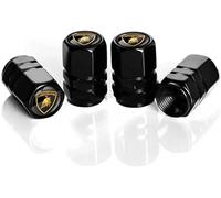 FSWEOKL 4 Pièces Bouchon de Valve de Pneu pour Lamborghini Huracán LP 640-4 Performante/Performante Spyder, Capuchon Anti-Poussière Étanche Résistant à la Corrosion à Joint,Black