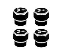 FSWEOKL 4 Pièces Bouchon de Valve de Pneu pour Mitsubishi Space Star, Capuchon Anti-Poussière Étanche Résistant à la Corrosion à Joint,Black