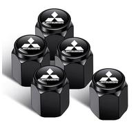 FSWEOKL 5 Pièces Bouchon de Valve de Pneu pour Mitsubishi Space Star 2013-2024, Capuchon Anti-Poussière Étanche Résistant à la Corrosion à Joint,Black