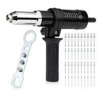 FSWWSF Adaptateur de Rivets Aveugles à Pince à Riveter avec 40 pcs Rivets 10 par Taille 2,4/3,2/4,0/4,8 mm, Embouts à Riveter pour Perceuse Visseuse Sans Fil