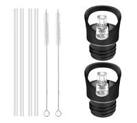 FSWWSF Bouchon Gourde 2 Pack Bouchon Gourde Isotherme Bouche Standard Bouteille d'eau Straw Lid Couvercle de Remplacement avec Paille Bouteille d'eau de Sport Accessoires