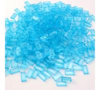 FSWWSF Lot de 700 briques bleues en vrac pour surface lisse - Mur de sol - Compatible avec les grandes marques de jouets - 1 x 2 carreaux (bleu clair)