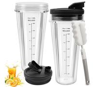 FSWWSF Pièces de rechange pour mixeur Ninja compatibles avec CB350EU BN800EU BN750EU BN650EU BN495EU CB100EU pour Ninja Pièces de rechange pour tasses de mixeur avec étuis et support à casseroles