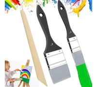 FSWWSF Pinceau Silicone 2 Pinceaux Silicone avec Grattoir Peinture Pinceaux Peinture Acrylique Pinceaux en Silicone pour Peinture Acrylique et Aquarelles (1/2poucesl)
