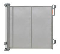 FSYGloryGlides Barrière Extensible Bébé 140 cm Large 86 cm Haut, Barrière de Sécurité en Maille pour Bébés et Animaux, Escaliers, Portes et Couloirs, Ouverture à Une Main (Gray, Version améliorée)