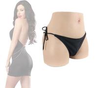 FSYH Culotte en Silicone Complet Faux vagin Hip Enhancer Push Up Shorts Cacher Gaff Boxer Slips pour Drag Queen transgenre,Marron,Basic