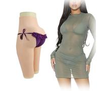FSYH Culotte en Silicone réaliste mi-Longueur Fesses rembourrées Shaper Faux vagin Culotte Cacher Gaff Boxer Slips pour Cosplay,Color1,Upgrade