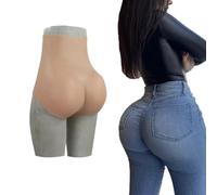 FSYH Culottes en Silicone pour travestissement, Shaper de Hanches, rehausseur rembourré, sous-vêtements Push-up pour Femmes, Faux fessier,Marron,One