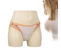 FSYH Faux vagin Chatte Culotte Court Triangle Cacher gaffe sous-vêtements en Silicone Peut Faire Pipi et inséré pour Le Cosplay transgenre,Brown Color,Basic