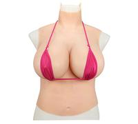 FSYH Plaques De Poitrine en Silicone Remplies De Gel sous Forme De Faux Sein Seins Enhancer pour Plaques De Poitrine De La Reine des Transgenres,Beige,Ecup