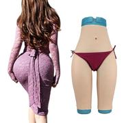 FSYH sous-vêtement en Silicone mi-Long simulant Un vagin, modelant Les Hanches, pouvant uriner et insérer pour Drag Queen ou Personne transgenre,Ivory White,Basic