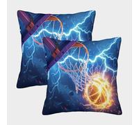 FSYQQASD Basket-Ball Taie d'oreiller Sports Housse De Coussin,Maison Décoratives Housses De Coussin 40x40cm Lot De 2 avec Fermeture Eclair Invisible pour Canapé Fauteuil Voiture Chambre
