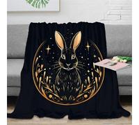 FSYQQASD Lapin Literie Impression 3D Animal Flanelle Couverture Lit Cadeau De Noël Super Douce Et Douillette en Peluche pour Garçons Et Filles Voyage 60x80inch(150x200cm)