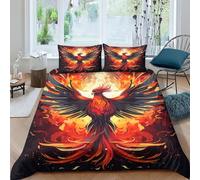 FSYQQASD Phoenix Housse De Couette 220x240 cm Impression 3D Oiseau Parures De Lit 3 Pièces Microfibre Douce avec Taie d'oreiller,pour Garçons Et Filles