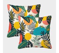 FSYQQASD Tropical Feuilles Taie d'oreiller Housses De Coussin 40x40cm Jungle Tropicale Housse De Coussin,Maison Décoratives Lot De 2 avec Fermeture Eclair Invisible pour Canapé Lit Chaise Salon