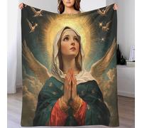 FSYQQASD Vierge Marie Impression 3D Flanelle Le christianisme Couverture Literie Peluche Cadeau Canapé en Super Douce Et Douillette pour Garçons Et Filles Voyage 60x80inch(150x200cm)