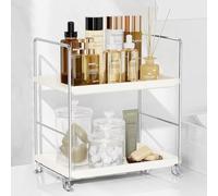 FSyueyun Organiseur de comptoir de salle de bain à 2 niveaux, installation sans outils, étagère de maquillage en plastique de qualité supérieure, organisateur de parfum, soins de la peau pour commode,