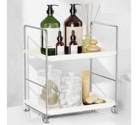 FSyueyun Organiseur de comptoir de salle de bain à 2 niveaux, installation sans outils, étagère de maquillage en plastique de qualité supérieure, organisateur de parfum, soins de la peau pour commode,