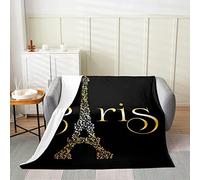 FSZXC Couverture Polaire 150x200 cm Paris, Couverture Flanelle 2 Personnes, 3D Imprimée Couvertures de Plaid Doux et Chaud for Canape Lit et Chaise