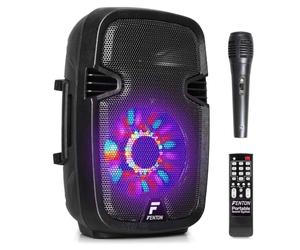 FT8LED Enceinte Sono Portable avec Batterie 8'' - 300W, Streaming Audio Bluetooth, USB/SD/AUX, Micro Filaire, Eclairage LED, Facile à Transporter, Parfaite comme Enceinte Sono Extérieure