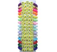 FTA&ATF Lot de 15 bracelets d'amitié avec visage souriant - Bracelets d'amitié colorés pour filles - Accessoires de fête d'anniversaire - Cadeaux d'amitié