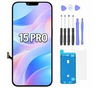 FTDLCD Écran pour iPhone 15 Pro 6,1" FHD de rechange avec numériseur d'écran tactile à taux de rafraîchissement élevé et kit de réparation complet