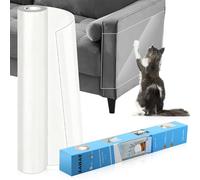 Ftemglo Protection Canape Chat Anti Griffe 5m x 43cm, Film Protection Mur Adhesif Autocollant Transparent Invisible, Résistant à l'usure et Aux Rayures pour Meubles/Porte/Mur/Comptoirs