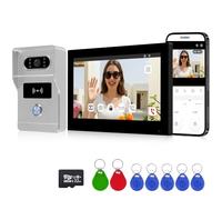 FTes RFKits 2 FilsTuya et 1080P Système d'Intercommunication avec Interphone Vidéo, Déblocage RFID,Détection de Mouvement,Vision Nocturne et Lecture Vidéo,Idéal pour Les Appartements