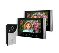 FTes RFKits Interphone Vidéo sans fil sans fil 1080p, Caméra Extérieure, Écran Tactile sans fil, Écran Tactile 7", Détection de Mouvement PIR, Vision Nocturne, Contrôle Tuya APP (2 Maisons Familiales)