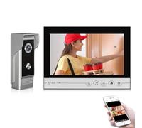 FTes RFKits Interphone Vidéo Tuya de 9'' avec Système de Caméra 700TVL Prise en Charge de l'Application de Déverrouillage de la Détection de Mouvement Instantané d'Enregistrement de Vision Nocturne