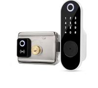 FTes RFKits Serrure de Porte à Empreinte Digitale,Verrou de Clavier sans Clé avec Entrée de Clé, mot de Passe anti-Fouille,Serrure Antivol Intelligente