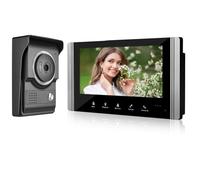 FTes RFKits Sonnette de Porte Vidéo Filaire 7" Moniteur Vidéo - Kit Caméra HD-Soutien de Déverrouillage - Interphone Bidirectionnel pour Villa,Maison,Bureau,Appartement