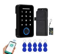 FTes RFKits Tuya Serrure d'Armoire Intelligente Cachée,Serrure Portable à Mot de Passe,Kit de Sécurité électronique d'Empreintes Digitales avec Carte RFID,pour Meubles Casiers à Liqueurs