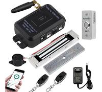 FTes RFKits TUYA Système de Contrôle d'accès Kit de Serrure Magnétique 180KG avec Contrôle par Application Smartphone, Couplé avec Une Télécommande sans Fil à Pression et Un Bouton de Sortie