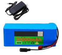 FTGADRYF Batterie Lithium-ION Rechargeable 36 V 30000 mAh, BMS 30 A intégré, étanche, PVC, 10S3P, avec Chargeur 42 V 2 A, for Moteur 250 W, vélo électrique, Scooter, connecteur XT60(30Ah XT60)